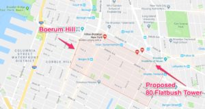 Proposed 80 Flatbush Tower on map