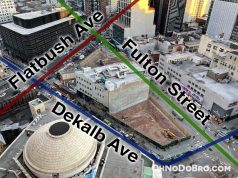 Dekalb/Fulton/Flatbush triangle with labeled streets